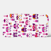 レトロカラフルフクロウ鳥の模様 Case-Mate iPhoneケース (裏面 (横))