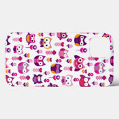 レトロカラフルフクロウ鳥の模様 Case-Mate iPhoneケース (裏面 (横))