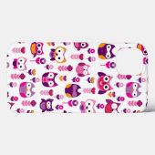レトロカラフルフクロウ鳥の模様 Case-Mate iPhoneケース (裏面 (横))