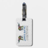 レトロカラフルフラワーエレファント3cデザイン ラゲッジタグ (裏面縦)