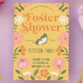 レトロカラフルフラワーガーデンフォスター気にシャワー 招待状