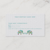 レトロカラフルフラワーズエレファントアポイントメントカード2 予約カード (裏面)