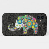 レトロカラフルフラワーズエレファントデザイン Case-Mate iPhoneケース (裏面(横))