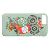 レトロカラフルフラワーフクロウ Case-Mate iPhoneケース (裏面(横))