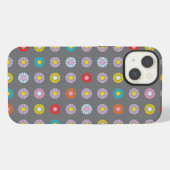 レトロカラフルフラワー iPhoneケース (裏面横)
