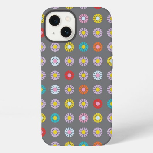 レトロカラフルフラワー iPhoneケース (裏面)