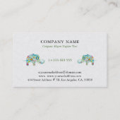 レトロカラフルフローラエレファントイラストレーション 名刺 (裏面)