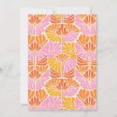 レトロカラフルフローラオレンジ40th誕生日パーティー 招待状 (裏面)