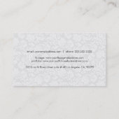 レトロカラフルフローラガール&ホワイトフローラダマスク 名刺 (裏面)