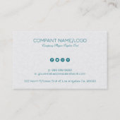 レトロカラフルフローラキャットホワイトダマスク 名刺 (裏面)