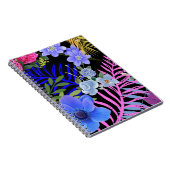 レトロカラフルフローラファーンボタニカルリーフ ノートブック (右側)