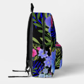 レトロカラフルフローラファーンボタニカルリーフ プリントバックパック (左)