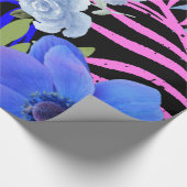 レトロカラフルフローラファーンボタニカルリーフ ラッピングペーパー (角)