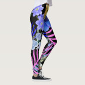 レトロカラフルフローラファーンボタニカルリーフ レギンス (右)