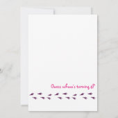 レトロカラフルフローラフクロウ子供の誕生日パーティー 招待状 (裏面)