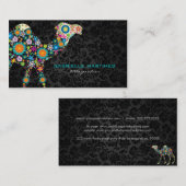 レトロカラフルフローララクメル&ブラックダムズ 名刺 (正面/裏面)