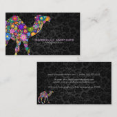 レトロカラフルフローララクメル&ブラックダムズ 名刺 (正面/裏面)