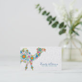 レトロカラフルフローララクメル&ホワイトダマスク 名刺 (スタンド正面)