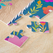 レトロカラフルフローララマジグソーパズル ジグソーパズル (側面)