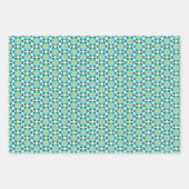 レトロカラフルフローラル模様(層状開花) ラッピングペーパーシート (正面3)