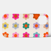 レトロカラフルフローラ名門私立校風の抽象芸術花 Case-Mate iPhoneケース (裏面 (横))