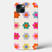 レトロカラフルフローラ名門私立校風の抽象芸術花 Case-Mate iPhoneケース (裏面)