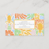 レトロカラフルフローラ枠 名刺 (裏面)