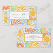 レトロカラフルフローラ枠 名刺 (正面/裏面)