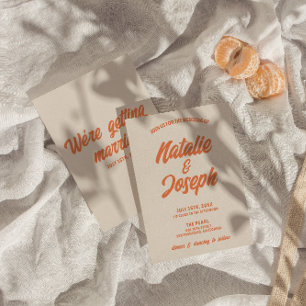 レトロカラフルブはっきりしたライトファンキートレンディー結婚ズ 招待状