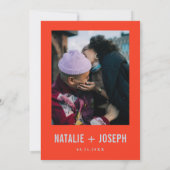 レトロカラフルブッファンキークはっきりしたモダンズ セーブザデート (裏面)