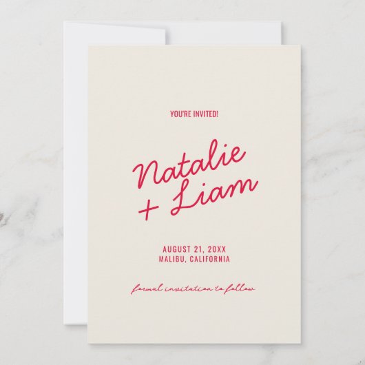 レトロカラフルブッファンキークユニークモダンズ セーブザデート (裏面)