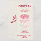 レトロカラフルブファンキーリーモダントレンディー結婚ズ メニュー (正面/裏面)