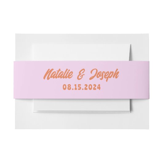 レトロカラフルブモダンルブ結婚ホズ 招待状ベリーバンド (正面例)