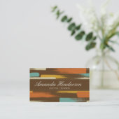 レトロカラフルブラシストローク 名刺 (スタンド正面)