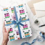 レトロカラフルホホホホホーCHRISTMASの輝き ラッピングペーパー<br><div class="desc">このレトロなラッピング鮮やか紙でホリデーインスパイア応援を広げ！カラフルよくはしゃぐタイポグラフィに「HO HO HO」デザインを搭載しはっきりした、スパークル効果を加えたラッピング紙は、クリスマスのフェスティバル精神を取り込む。デザインはクリーンな背景に設定され、明るい色とグリッターのようなアクセントを可能にポップ・アートのする。友人、家族、子供のための贈り物を包むのに最適な、この紙はあなたの休日のお祝いにおもしろいと懐かしいtouchを追加し、すべてのプレゼン感じトを特別にする。</div>