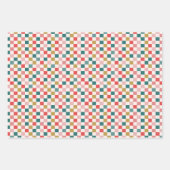 レトロカラフルホリデーラッピング紙 ラッピングペーパーシート (正面2)