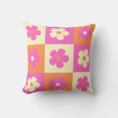 レトロカラフルボヘミアン花柄 クッション (正面)