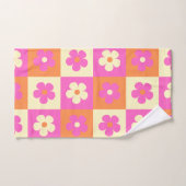 レトロカラフルボヘミアン花柄 バスタオルセット (ハンドタオル)