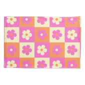 レトロカラフルボヘミアン花柄 枕カバー (裏面)