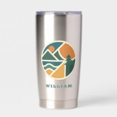 レトロカラフルマウンテンアドベンチャーキャンプ 保温保冷タンブラー (正面)