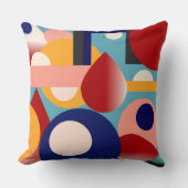 レトロカラフルミニマはっきりしたリスト装飾用クッション クッション (正面)