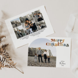 レトロカラフルメリークリスマスアーチ写真 シーズンカード