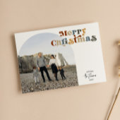 レトロカラフルメリークリスマスアーチ写真 シーズンカード