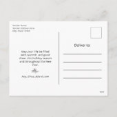 レトロカラフルメリークリスマスアーチ写真 シーズンポストカード (裏面)