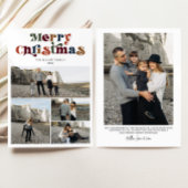 レトロカラフルメリークリスマスフォトコラージュ シーズンカード