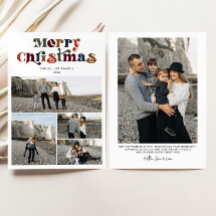 レトロカラフルメリークリスマスフォトコラージュ