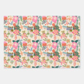 レトロカラフルモダンのクリスマス ラッピングペーパーシート (正面2)