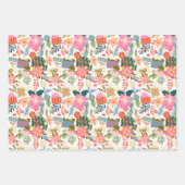 レトロカラフルモダンのクリスマス ラッピングペーパーシート (正面)