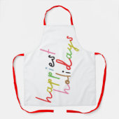 レトロカラフルモダンメリークリスマスホリデー エプロン (正面)