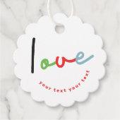 レトロカラフルモダンメリークリスマスホリデー フェイバータグ (正面)